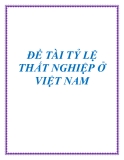 ĐỀ TÀI TỶ LỆ THẤT NGHIỆP Ở VIỆT NAM