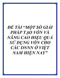 ĐỀ TÀI: MỘT SỐ GIẢI PHÁP TẠO VỐN VÀ NÂNG CAO HIỆU QUẢ SỬ DỤNG VỐN CHO CÁC DNNN Ở VIỆT NAM HIỆN NAY