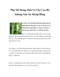 Phụ Nữ Mang Thai Và Cho Con Bú Không Nên Ăn Mướp Đắng