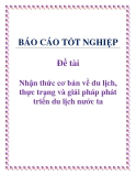 Đề tài: Nhận thức cơ bản về du lịch, thực trạng và giải pháp phát triển du lịch nước ta.