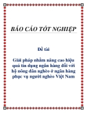 Báo cáo: Giải pháp nhằm nâng cao hiệu quả tín dụng ngân hàng đối với hộ nông dân nghèo ở ngân hàng phục vụ người nghèo Việt Nam