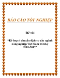 Đề tài: Kế hoạch chuyển dịch cơ cấu ngành nông nghiệp Việt Nam thời kỳ 2001-2005