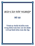 Luận văn : Trình tự chuẩn bị kiểm toán trong kiểm toán báo cáo tài chính với loại hình kiểm toán độc lập