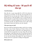 Hệ thống kế toán - Bí quyết để tồn tại