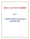 Đề tài: Quản trị nhân sự tại công ty cơ khí Hà Nội