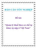 Đề tài: Quản lý thuế theo cơ chế tự khai, tự nộp ở Việt Nam