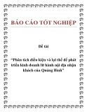 Đề tài: Phân tích điều kiện và lợi thế để phát triển kinh doanh lữ hành nội địa nhận khách của Quảng Bình