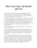 Môn Văn: 5 lưu ý để đạt kết quả cao