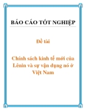 Báo cáo: Chính sách kinh tế mới của Lênin và sự vận dụng nó ở Việt Nam