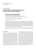 Báo cáo hóa học: "Research Article Alternative Speech Communication System for Persons with Severe Speech Disord"