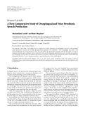 Báo cáo hóa học: "Research Article A First Comparative Study of Oesophageal and Voice Prosthesis Speech Production"