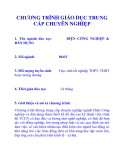 CHƯƠNG TRÌNH GIÁO DỤC TRUNG CẤP CHUYÊN NGHIỆP