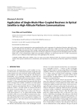 Báo cáo hóa học: "Research Article Application of Single-Mode Fiber-Coupled Receivers in Optical Satellite to High-Altitude Platform Communications"