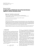 Báo cáo hóa học: "  Research Article Analytical Plug-In Method for Kernel Density Estimator Applied to Genetic Neutrality Study"