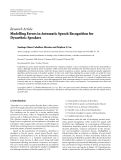 Báo cáo hóa học: "  Research Article Modelling Errors in Automatic Speech Recognition for Dysarthric Speakers"