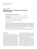 Báo cáo hóa học: "  Research Article Budget Allocation in a Competitive Communication Spectrum Economy"