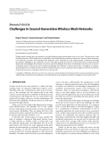 Báo cáo hóa học: "  Research Article Challenges in Second-Generation Wireless Mesh Networks"
