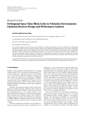 Báo cáo hóa học: "Research Article Orthogonal Space-Time Block Codes in Vehicular Environments: Optimum Receiver Design and Performance Analysis"