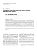 Báo cáo hóa học: "Research Article An Empirical Model for Probability of Packet Reception in Vehicular Ad Hoc Networks"