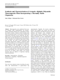 Báo cáo hóa học: " Synthesis and Characterization of Aromatic–Aliphatic Polyamide Nanocomposite Films Incorporating a Thermally Stable Organoclay"