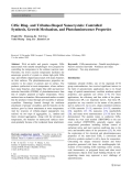 Báo cáo hóa học: "  CdSe Ring- and Tribulus-Shaped Nanocrystals: Controlled Synthesis, Growth Mechanism, and Photoluminescence Properties"