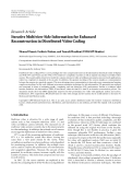 Báo cáo hóa học: " Research Article Iterative Multiview Side Information for Enhanced Reconstruction in Distributed Video Coding"