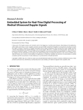 Báo cáo hóa học: " Research Article Embedded System for Real-Time Digital Processing of Medical Ultrasound Doppler Signals"