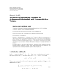Báo cáo hóa học: Research Article Derivatives of Integrating Functions for Orthonormal Polynomials with Exponential-Type Weights