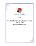 Đề tài: Cổ phần hoá doanh nghiệp Nhà nước ở Việt Nam lí luận và thực tiễn