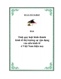 Đề tài: "Tính quy luật hình thành kinh tế thị trường sự vận dung vao nền kinh tế ở Việt Nam hiện nay "