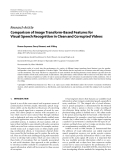 Báo cáo hóa học: " Research Article Comparison of Image Transform-Based Features for Visual Speech Recognition in Clean and Corrupted Videos"