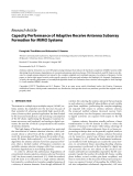 Báo cáo hóa học: " Research Article Capacity Performance of Adaptive Receive Antenna Subarray Formation for MIMO Systems"