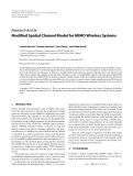 Báo cáo hóa học: " Research Article Modiﬁed Spatial Channel Model for MIMO Wireless Systems"