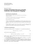 Báo cáo hóa học: " Research Article Common Fixed Point Theorems on Weakly Contractive and Nonexpansive Mappings"