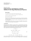 Báo cáo hóa học: " Research Article Global Existence and Uniqueness of Strong Solutions for the Magnetohydrodynamic Equations"