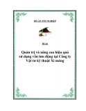 Đề tài “Quản trị và nâng cao hiệu quả sử dụng vốn lưu động tại Công ty Vật tư kỹ thuật Xi măng ”.