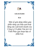 Đề án: Một số giải pháp nhằm góp phần nâng cao hiệu quả hoạt động sản xuất kinh doanh của Công ty Cổ phần Vận tải ô tô Vĩnh Phúc giai đoạn hậu cổ phần hoá