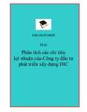 Đề tài: "Phân tích các chỉ tiêu lợi nhuận của Công ty đầu tư phát triển xây dựng DIC