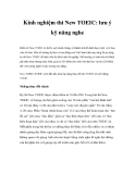 Kinh nghiệm thi New TOEIC: lưu ý kỹ năng nghe