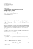 Báo cáo hóa học: "Research Article A Multidimensional Functional Equation Having Quadratic Forms as Solutions"