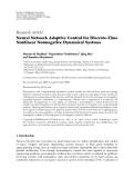 Báo cáo hóa học: "Research Article Neural Network Adaptive Control for Discrete-Time Nonlinear Nonnegative Dynamical Systems"