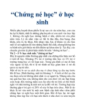 “Chứng né học” ở học sinh