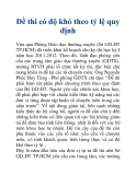Đề thi có độ khó theo tỷ lệ quy định