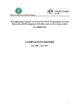 Báo cáo khoa học: Strengthening Capacity in Forest Tree Seed Technologies Serving Research and Development Activities and ex-situ Conservation (Completion Report)