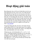 Hoạt động giải toán