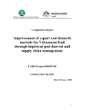 Báo cáo nghiên cứu nông nghiệp " Improvement of export and domestic markets for Vietnamese fruit through improved post-harvest and supply chain management "