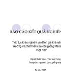 Báo cáo nghiên cứu nông nghiệp " Tiếp tục khảo nghiệm và đánh giá khả năng sinh trưởng và phát triển của các giống Macadamia ở Việt Nam "