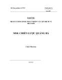 Báo cáo nghiên cứu nông nghiệp " DỊCH TẢ HEO (DTH): PHÁT TRIỂN VẮC XIN DỊCH TẢ HEO MỚI - MS8 "