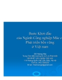 Báo cáo nghiên cứu nông nghiệp " Bước Khởi đầu của Ngành Công nghiệp Măc ca Phát triển bền vững ở Việt nam "