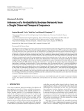 Báo cáo hóa học: "  Research Article Inference of a Probabilistic Boolean Network from a Single Observed Temporal Sequence"